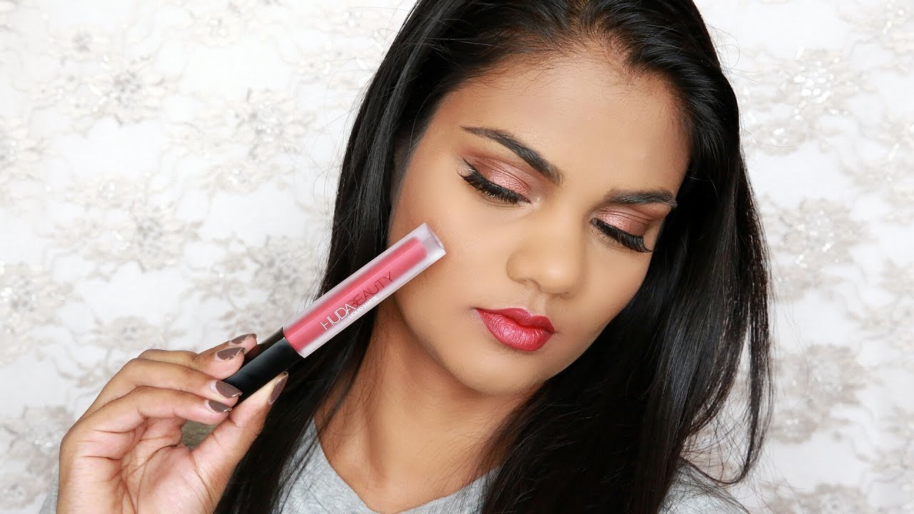 HUDA BEAUTY LIQUID MATTE LIPSTICK SWATCHES // MEDIUM / INDIAN SKIN TONES | ZAHRAH ALIYAH