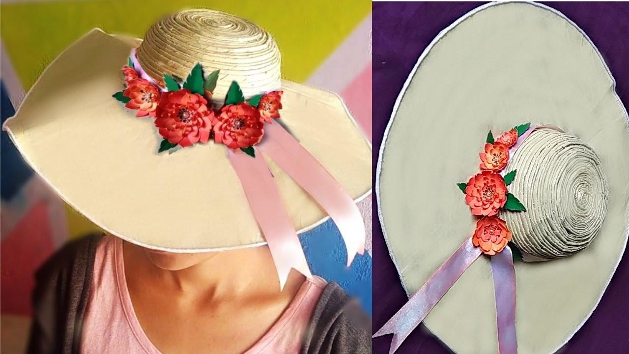 Summer hat making with paper / How to make a Sun Hat /Sun hat for women /  newspaper craft/diy