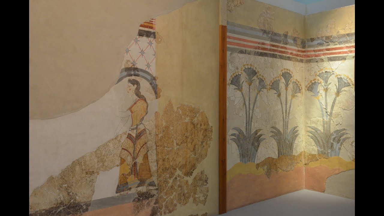 Akrotiri (Prehistoric city), Museum of Prehistoric Thira and Archaeological in Santorini in 4k
