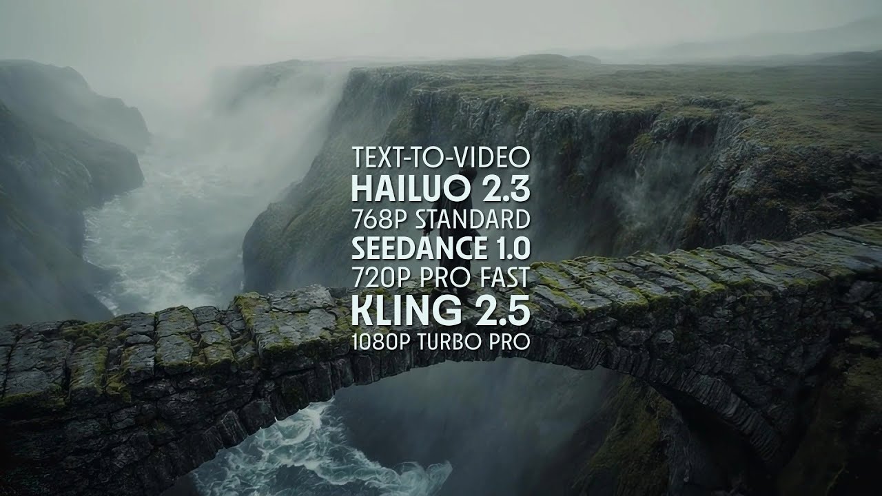 Text-to-Video: Hailuo 2.3, Seedance 1.0, Kling 2.5
