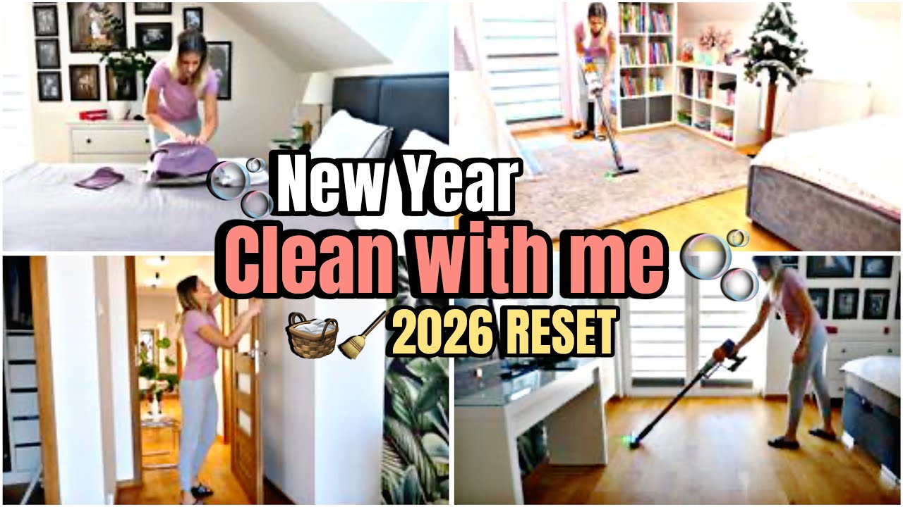 NEW YEAR CLEAN WITH ME 🧼✨ BEDROOM, KIDS ROOM, LAUNDRY & STAIRS | 2026 RESET