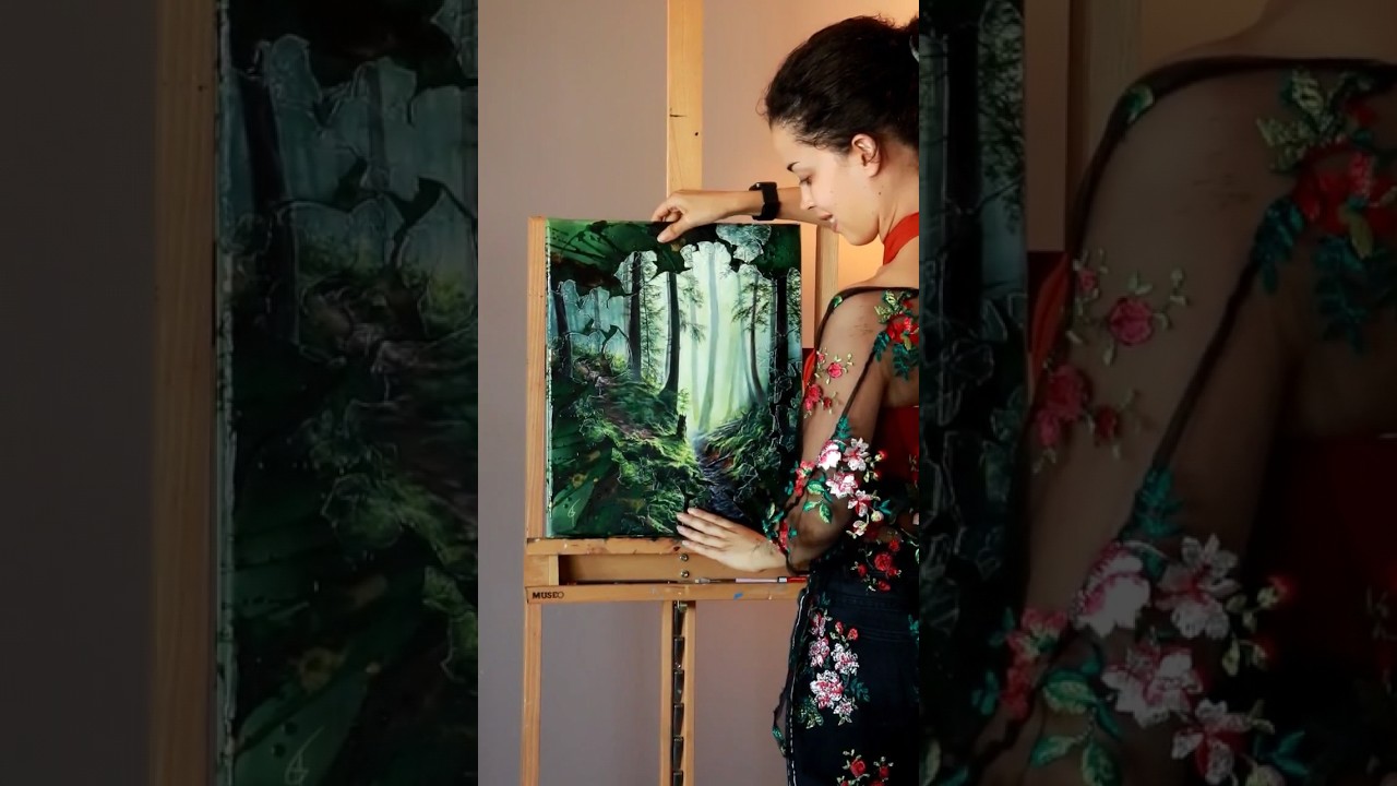 😱 7 ANS SANS PEINDRE de paysage 🌲🌲 #art #anagruz #peinture #artiste #comeback #artrealism #artnature
