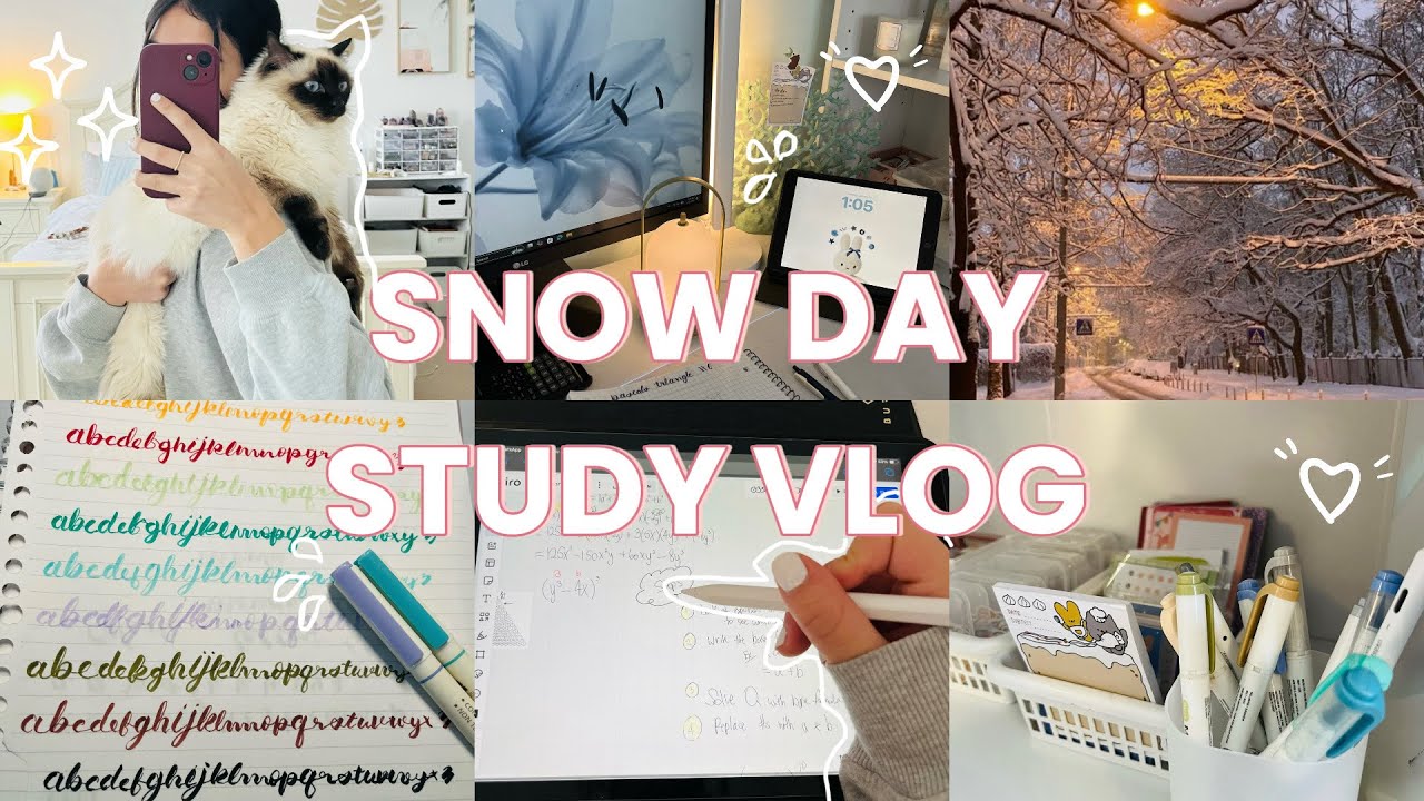 SNOW DAY STUDY VLOG | 6:30 morning routine, being productive, cold winter, studying 
