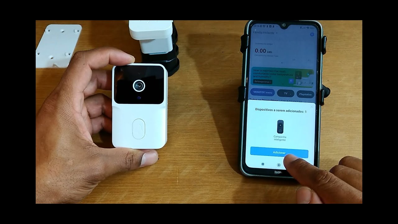 Campainha com Câmera, WIFI e compatível com Alexa e Google Home.