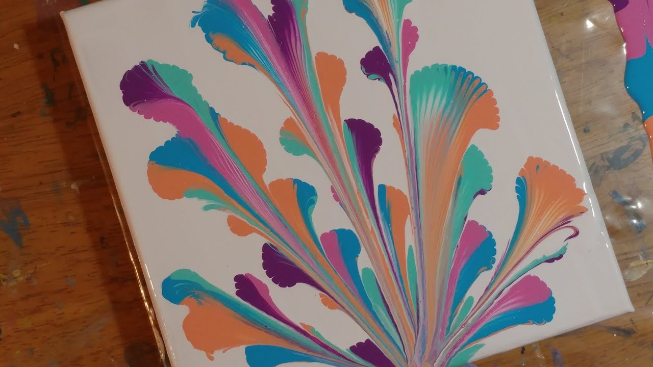New Twist On Chain Pull Technique Creates AWESOME COLORFUL Flowers W/ GenCrafts Pouring Paint! (329)