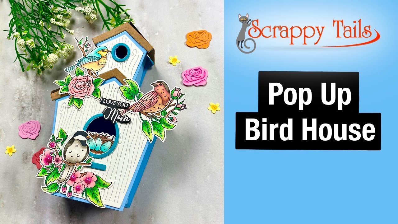 Make an Interactive Pop up Bird House Card with me