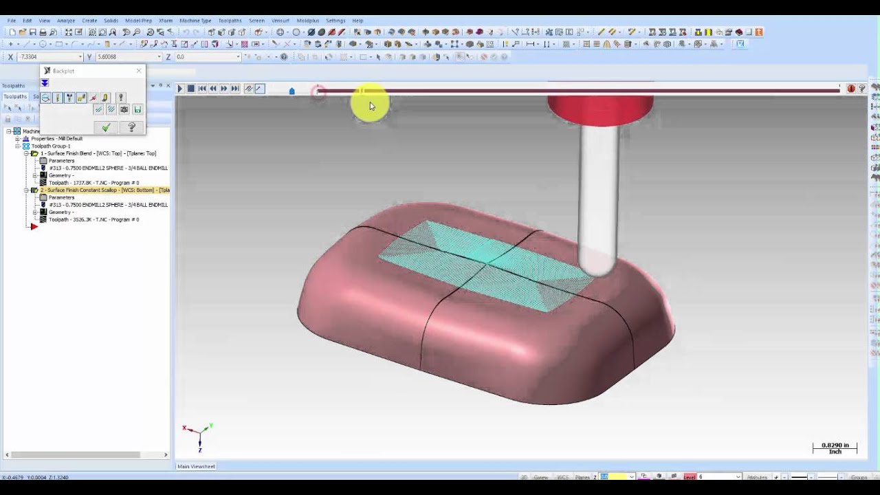 Mastercam X9 Surface finish Scallop