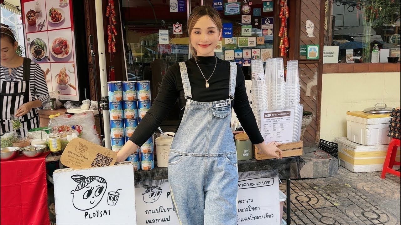 LIVE Street Cafe! - Join the Friendliest Community ❤️ PloySai Coffee Lady in Bangkok Thailand