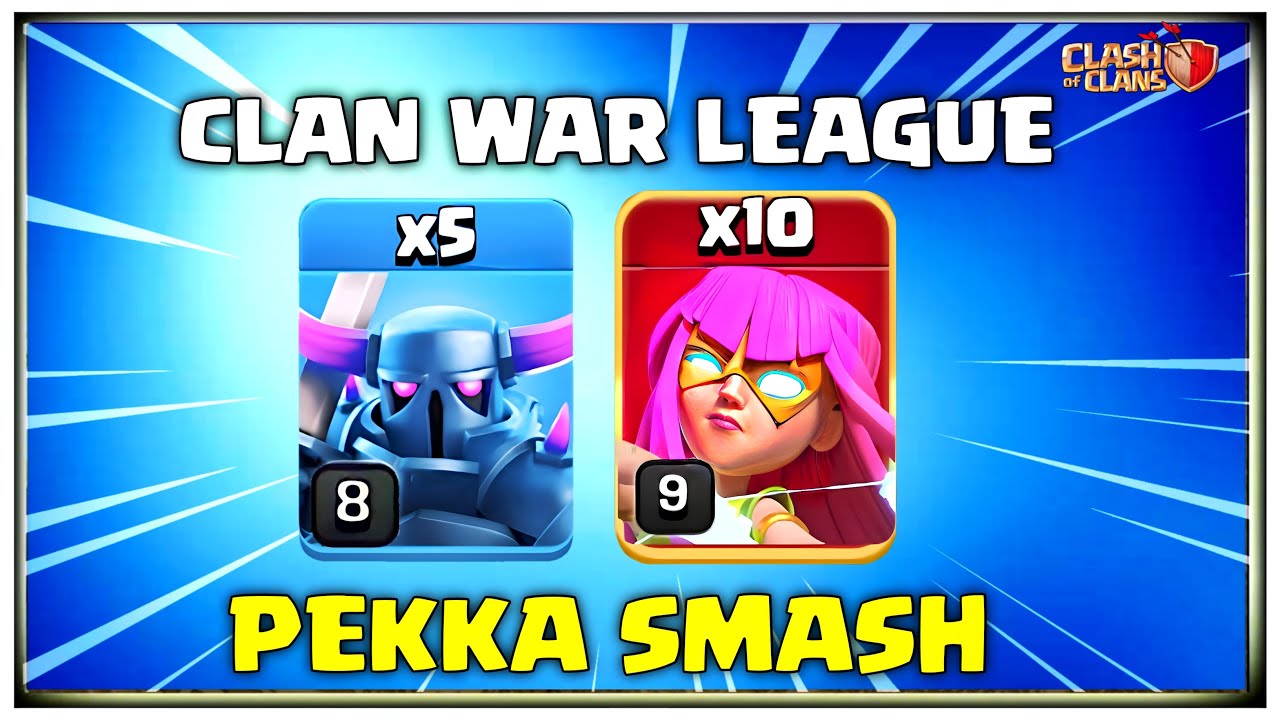Th12 Clan War League Army!! Th12 Pekka Super Archer Smash Attack Strategy | Clash of Clans