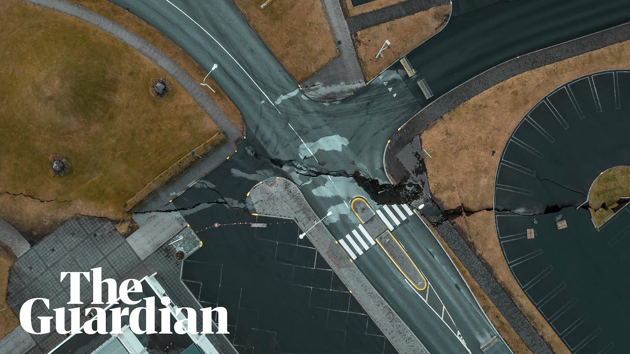 Crack splits road in Icelandic town threatened by volcanic eruption