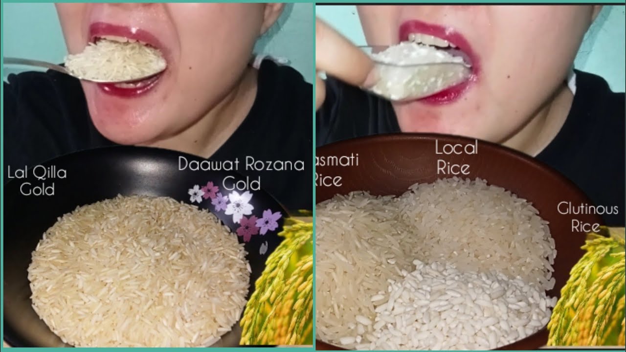 ASMR EATING RAW RICE|| 2 in 1 VIDEO|| BASMATI + LOCAL|JUST A QUICK EATING BECAUSE OF BUSY DAYS