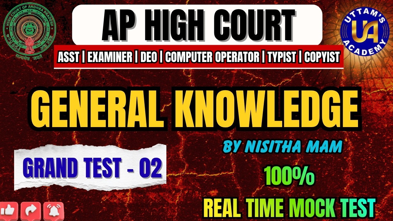 AP HIGH COURT GK-02 EXPLANATION BY NISHITHA MAM