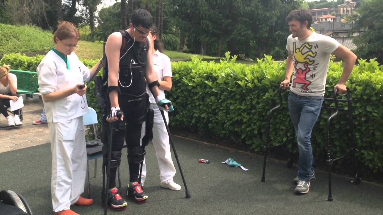 Antonio walking with the exoskeleton