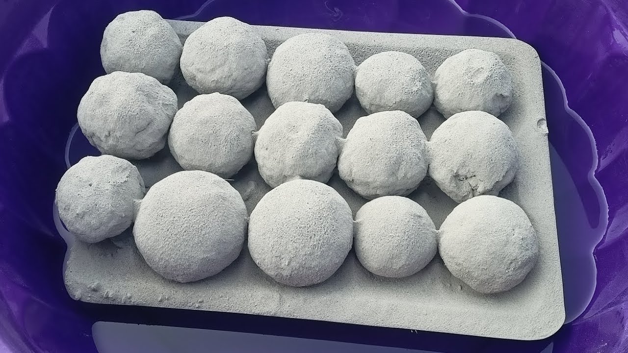 ASMR ⭐ Very Soft 🍦 Dusty 🤤 Pure Cement Smoothy ⚽ balls& Chunks 🪨🟣 dippingCrumble on Lots Of Water 
