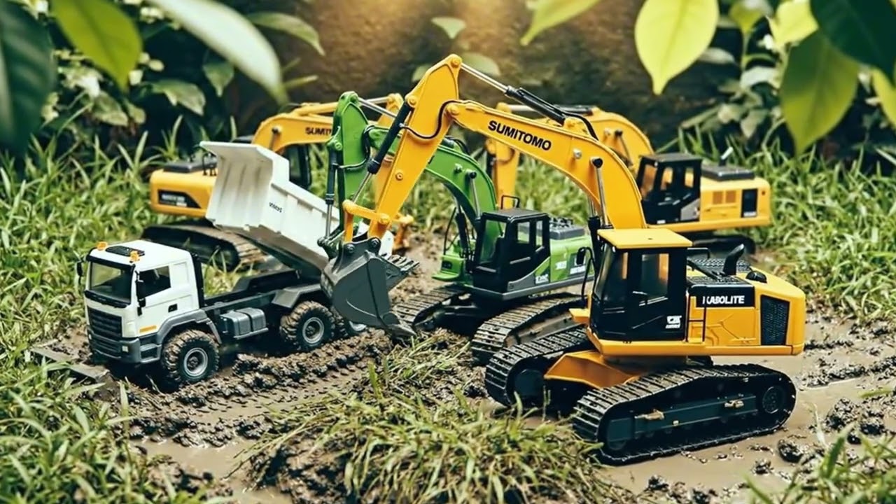 STUCKING RC TRUCKS & EXCAVATOR// RC MINING LIEBHERR  DIGGER// STONEBREAKER-AREA #rc #truck #viral