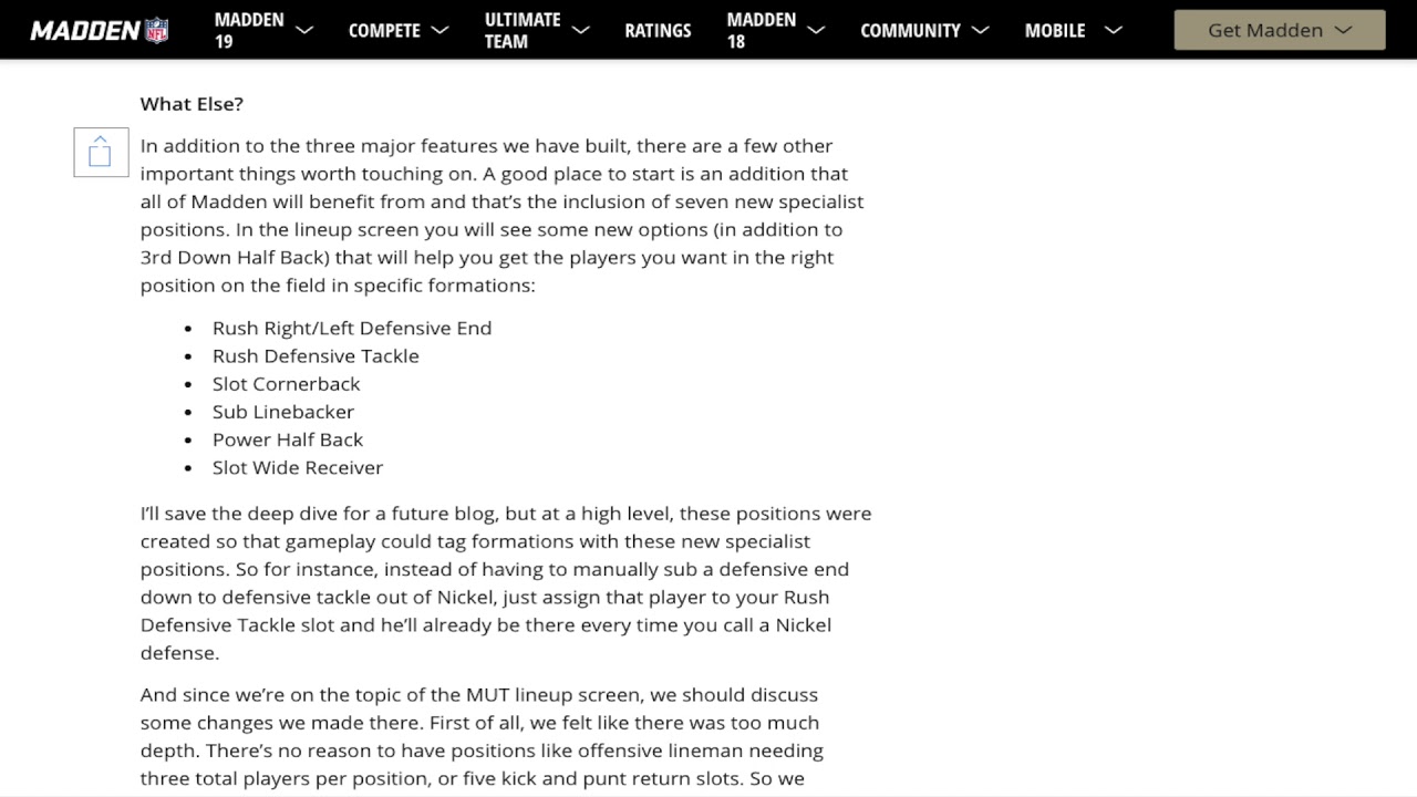 Madden 19 Franchise Mode Addition Revealed In MUT Deep Dive