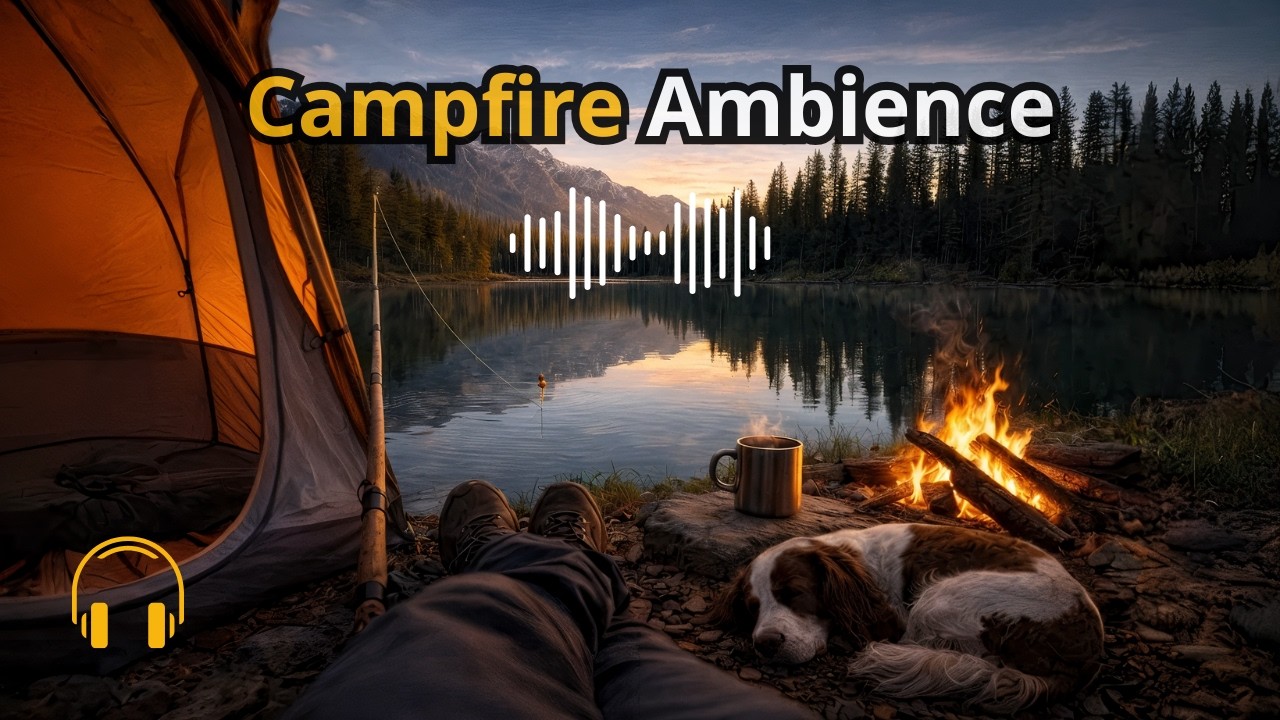 🌲Cozy Evening Camping 🔥 Fire Sounds & Wilderness Ambience for Relaxation