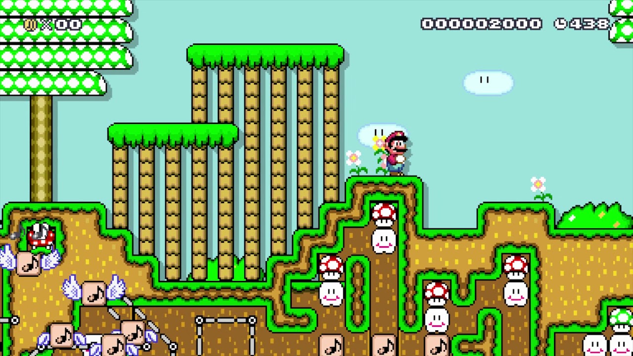 Beware the Forest's Mushrooms 🎵by Doggy 🎵 SUPER MARIO MAKER Raw GAMEPLAY