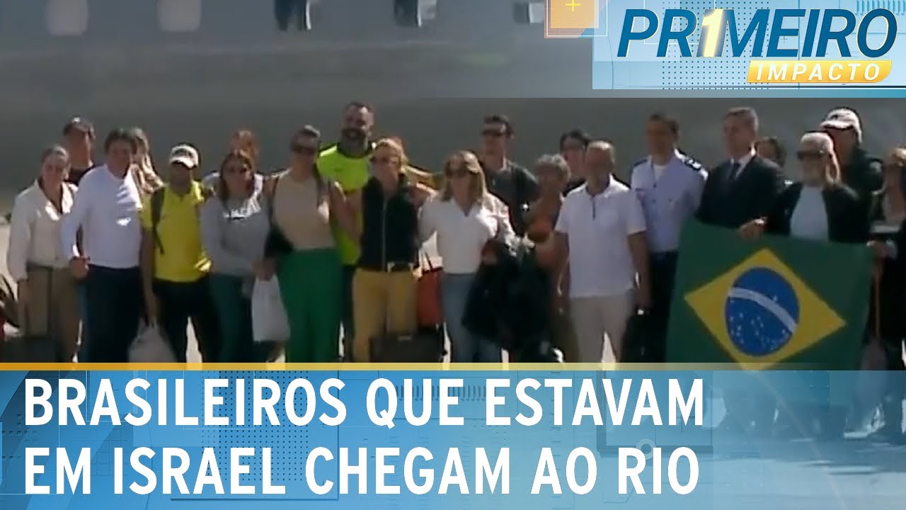 Brasileiros resgatados de Israel pousam no Rio de Janeiro (RJ) | Primeiro Impacto (11/10/23)
