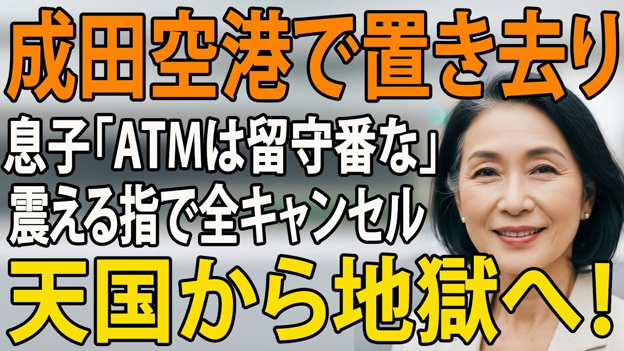 【成田空港で置き去り】「ATMは留守番してろ」と息子夫婦に捨てられた64歳母→直後に300万の旅行を全キャンセルしてやった結果…【シニアライフ】【60代以上の方へ】