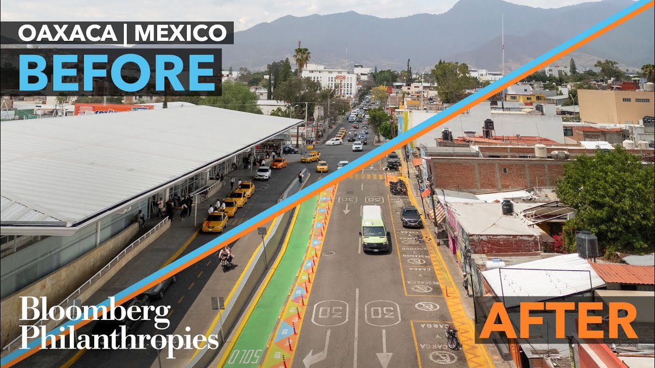 Protecting Pedestrians on a Busy Road Near Central Bus Terminal - Oaxaca | Bloomberg Philanthropies