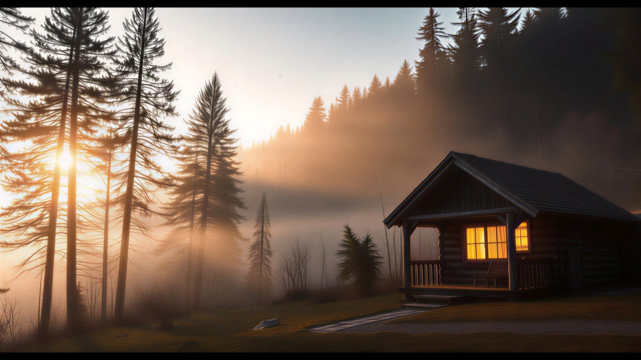 LIVE 🌲 Cozy Forest Cabin Ambience | Relaxing Music for Study, Work & Sleep