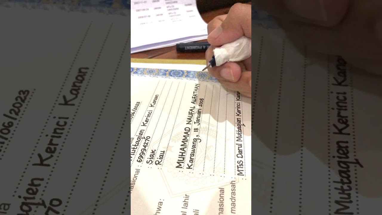 Penulisan Ijazah MTs 2023