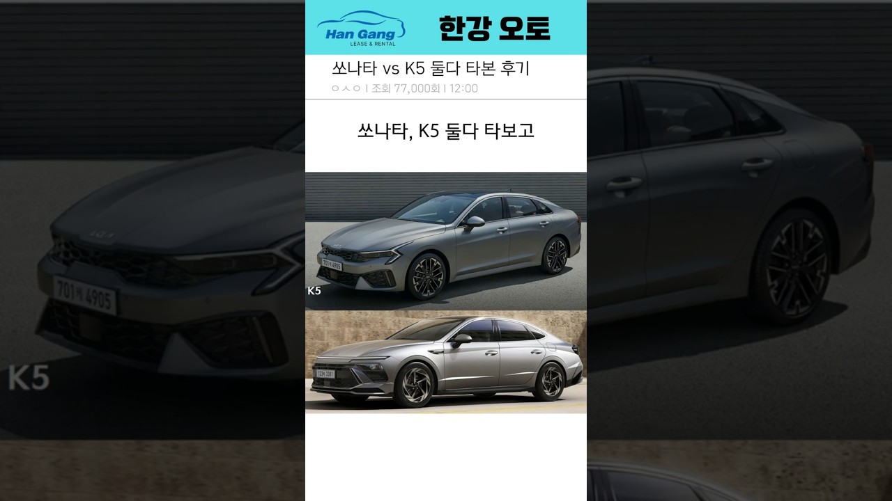 쏘나타 vs k5 둘다 타본 후기 #자동차