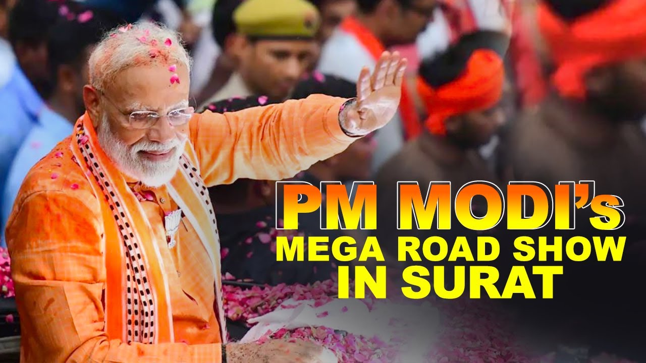 LIVE: PM Narendra Modi hold mega road Show in Surat | Gujarat | Surat Diamond Bourse | Surat Airport