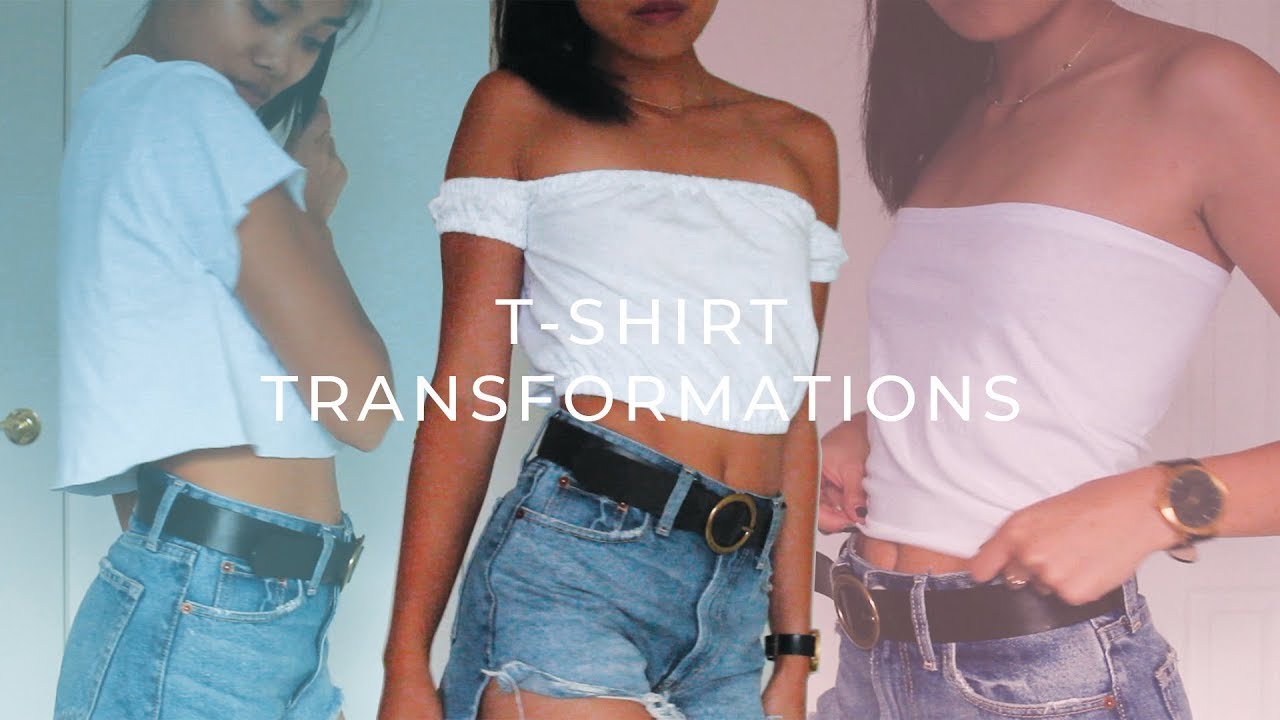 DIY 3 EASY T-SHIRT TRANSFORMATIONS | deconstrut