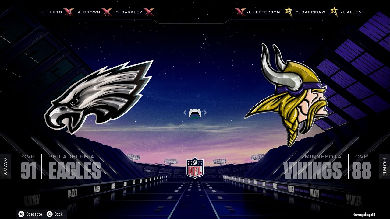 Philadelphia Eagles  vs Minnesota Vikings early Sunday showdown in  U.S. BANK STADIUM ￼￼