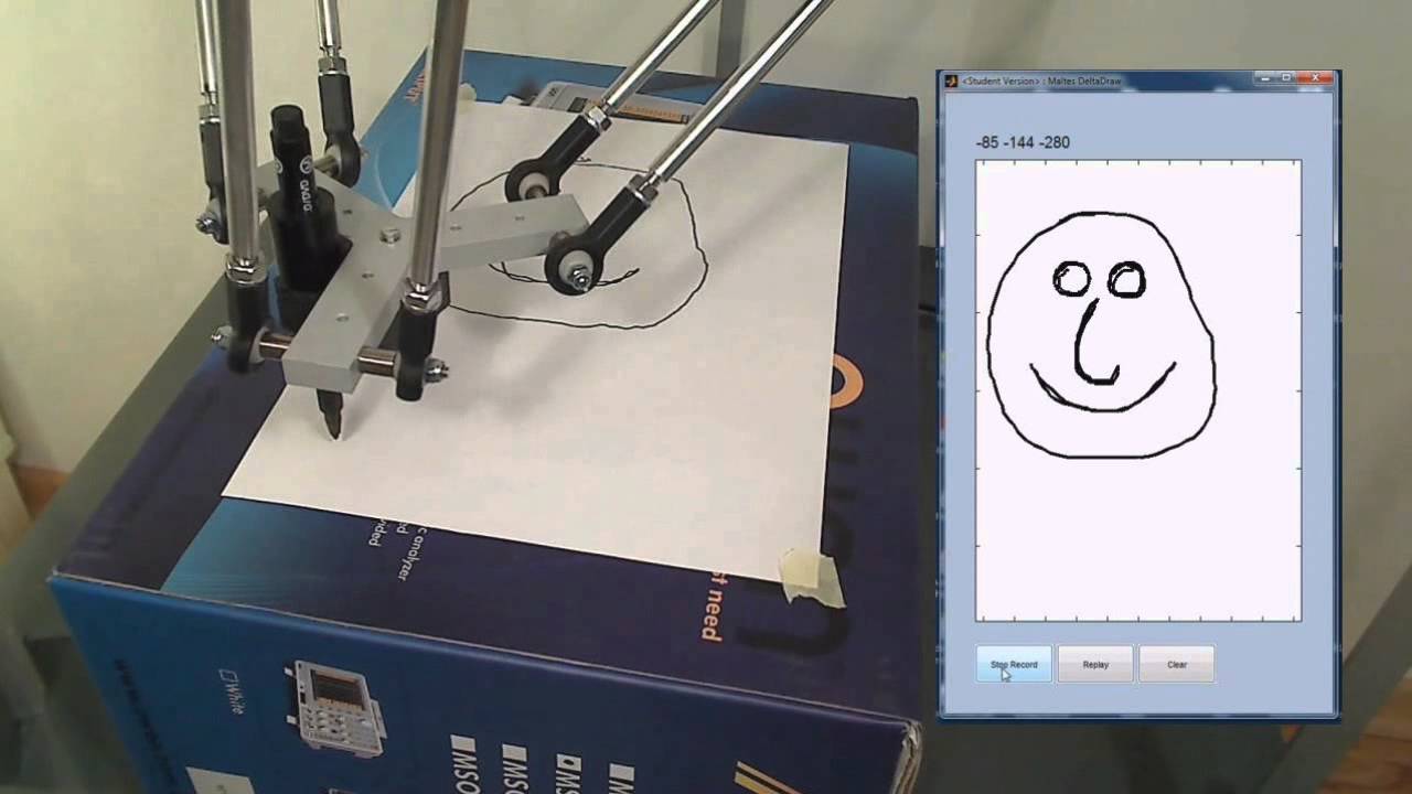 Homebuilt delta robot/ parallel robot used as a plotter