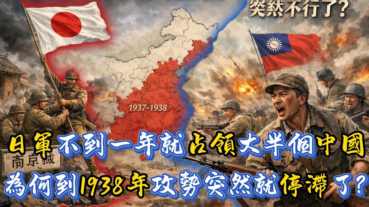 為何到1938年日軍的攻勢突然就不行了？是因為新四軍的敵後遊擊？還是因為日軍戰線拉的太長補給更不上？