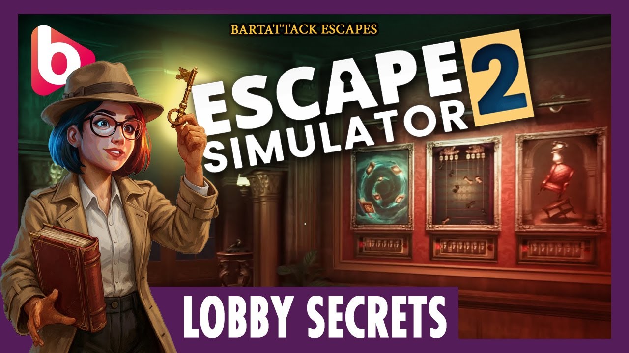 ESCAPE SIMULATOR 2 : The LOBBY secrets | Painting + Star puzzles | Secret Passage