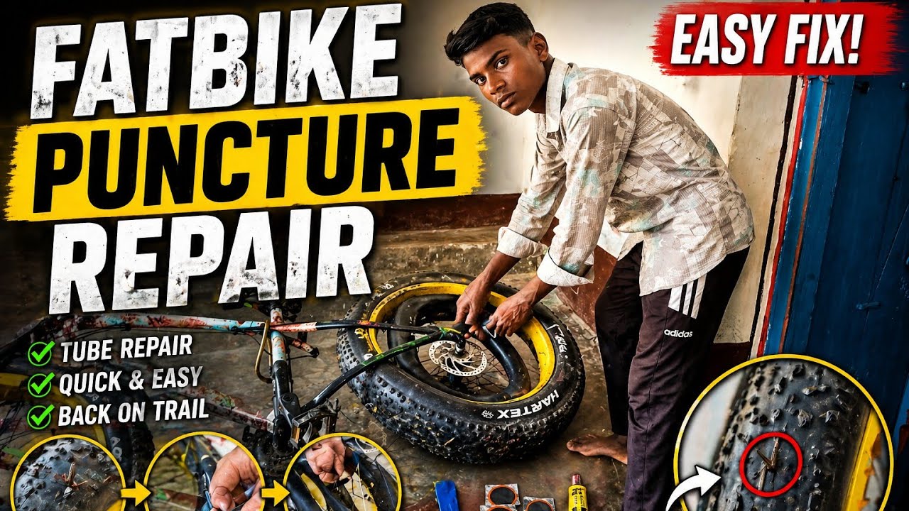 How to do fat bike puncture repair 🚴🚴😎😍#subscribe #stunt #fatbike #cycle 🚴☠️☠️🤩