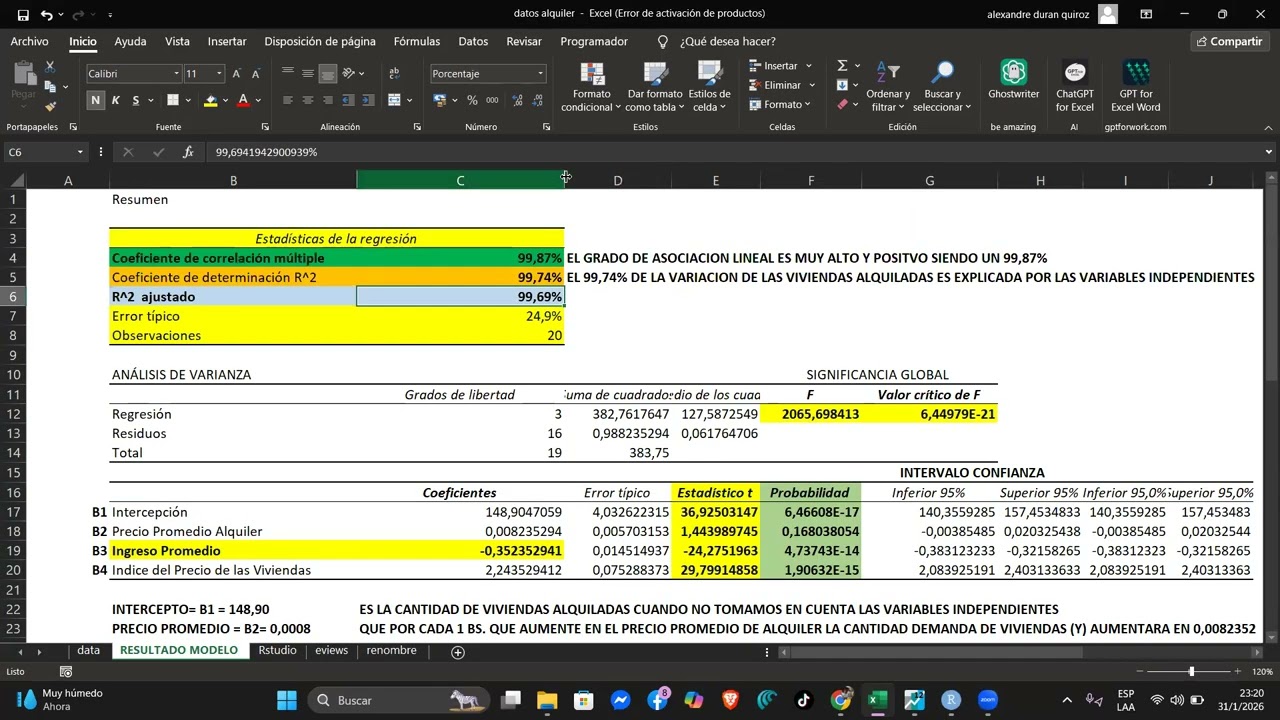 Repaso modelo multivariable y validacion de parametros con prueba de hipotesis parte 2
