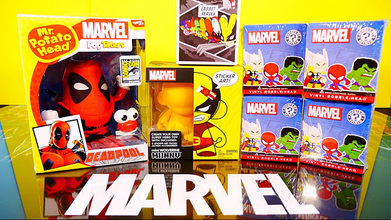 NEW Deadpool Mr Potato Head Toy Marvel Wolverine Kidrobot Munnyworld Mystery Minis Toys Unboxing
