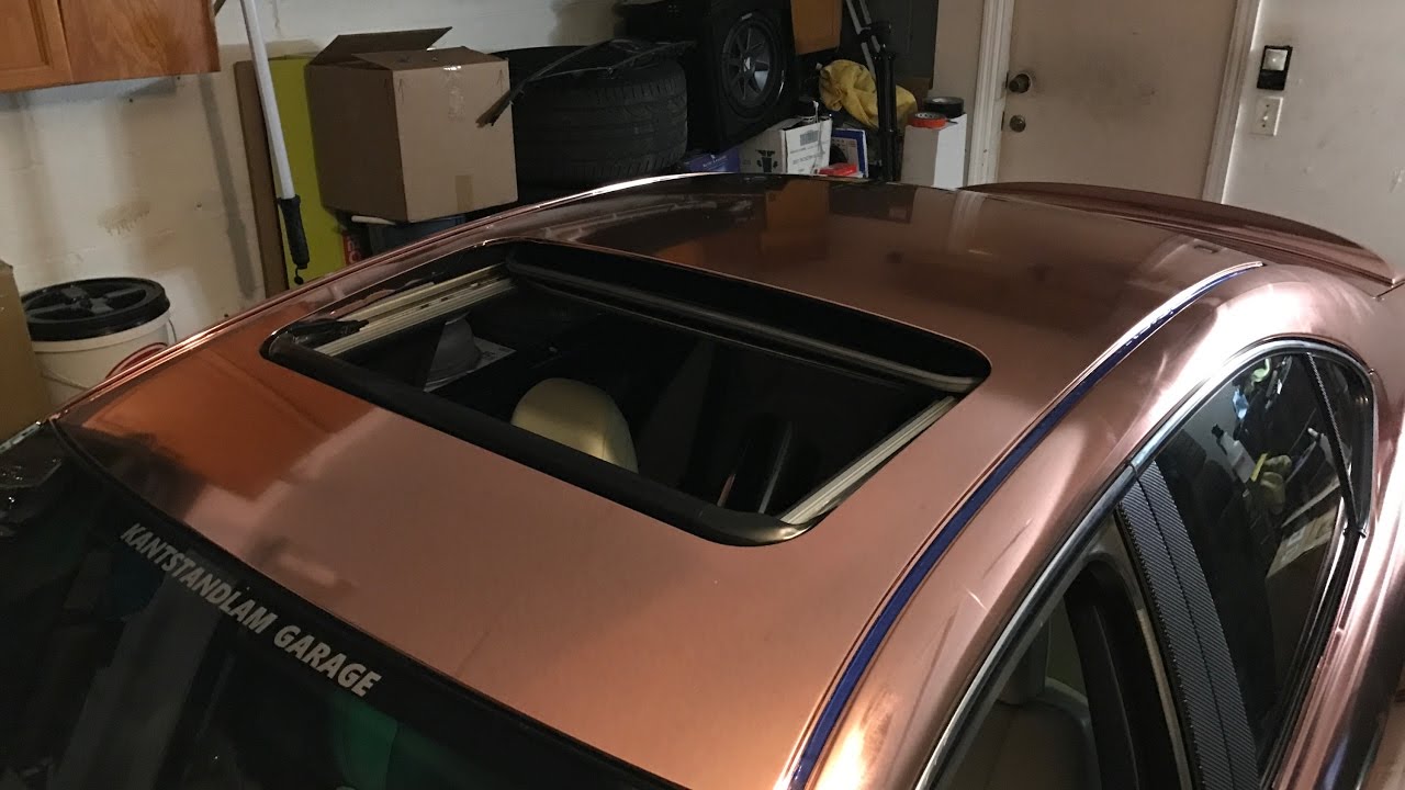ROSE GOLD CHROME! How to wrap the roof on Lexus ISF with friends