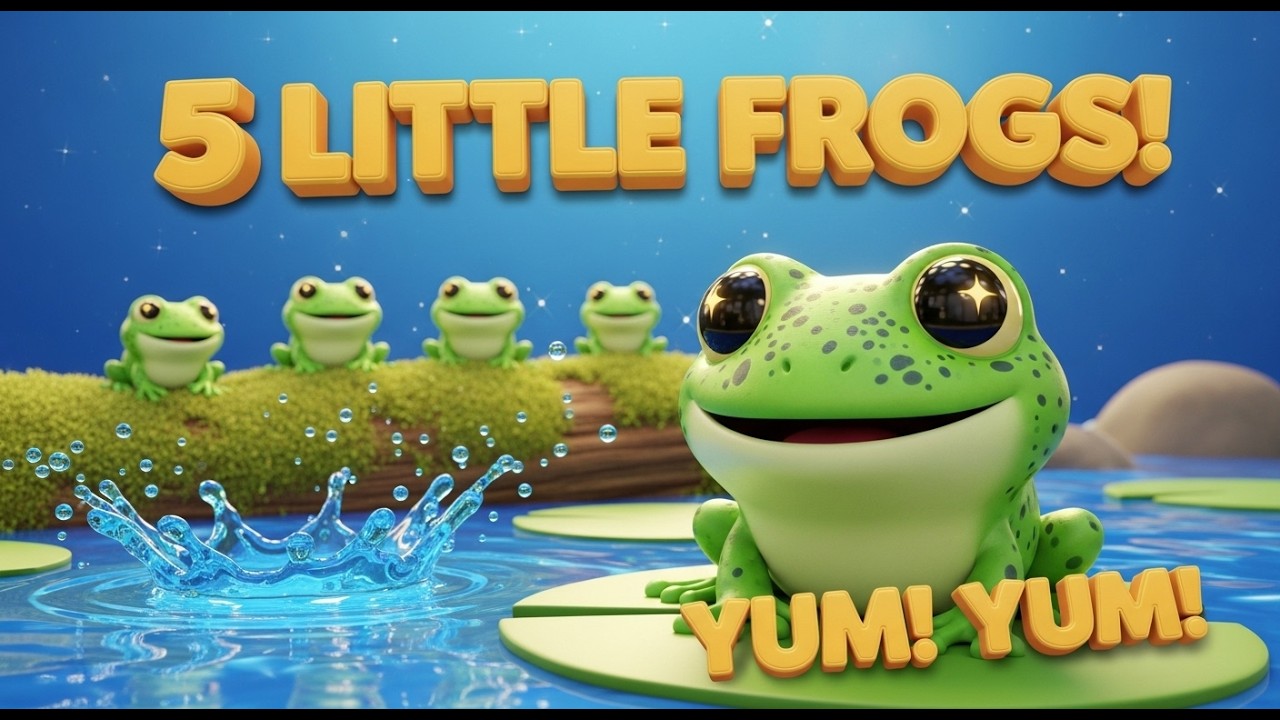 Five Green and Speckled Frogs | Nursery Rhymes & Kids Songs | 247funlearn