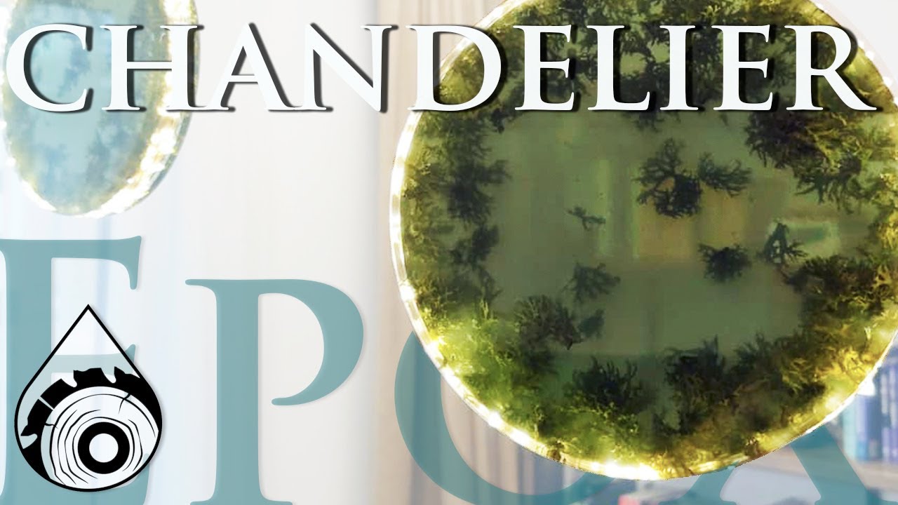 making EPOXY chandelier | lichen in resin
