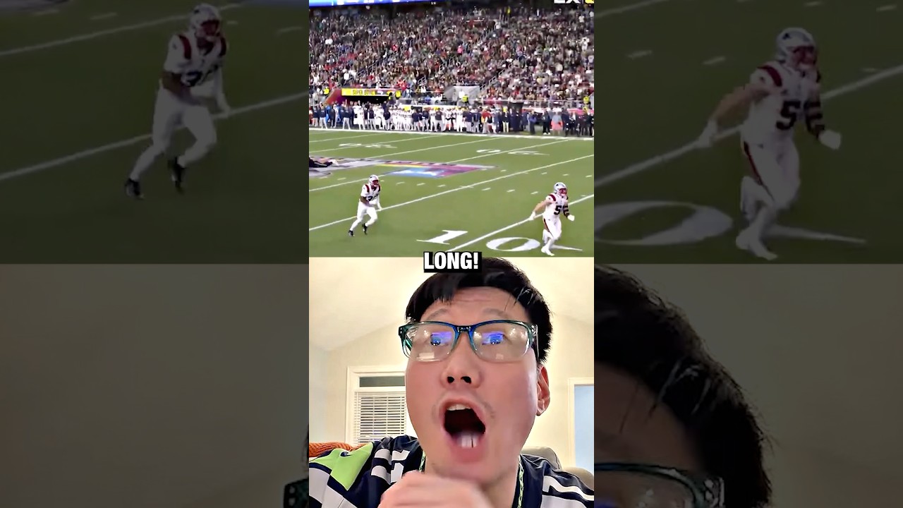 Seahawks Fan Reacts to Sam Darnold CLUTCH Throw to AJ Barner Super Bowl 60 🤯🇺🇸 #nfl