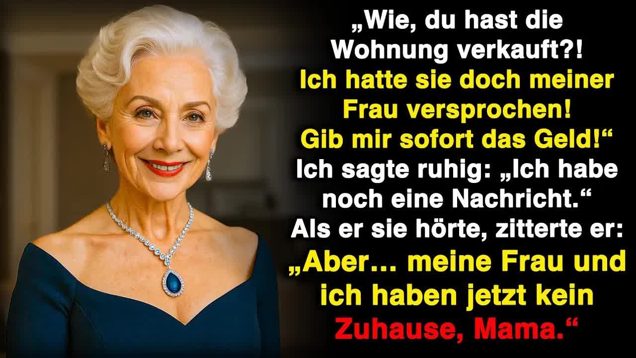 Mein Sohn schrie： „Warum hast du die Wohnung ohne mich verkauft？! Ich hatte Pläne mit meiner Fra