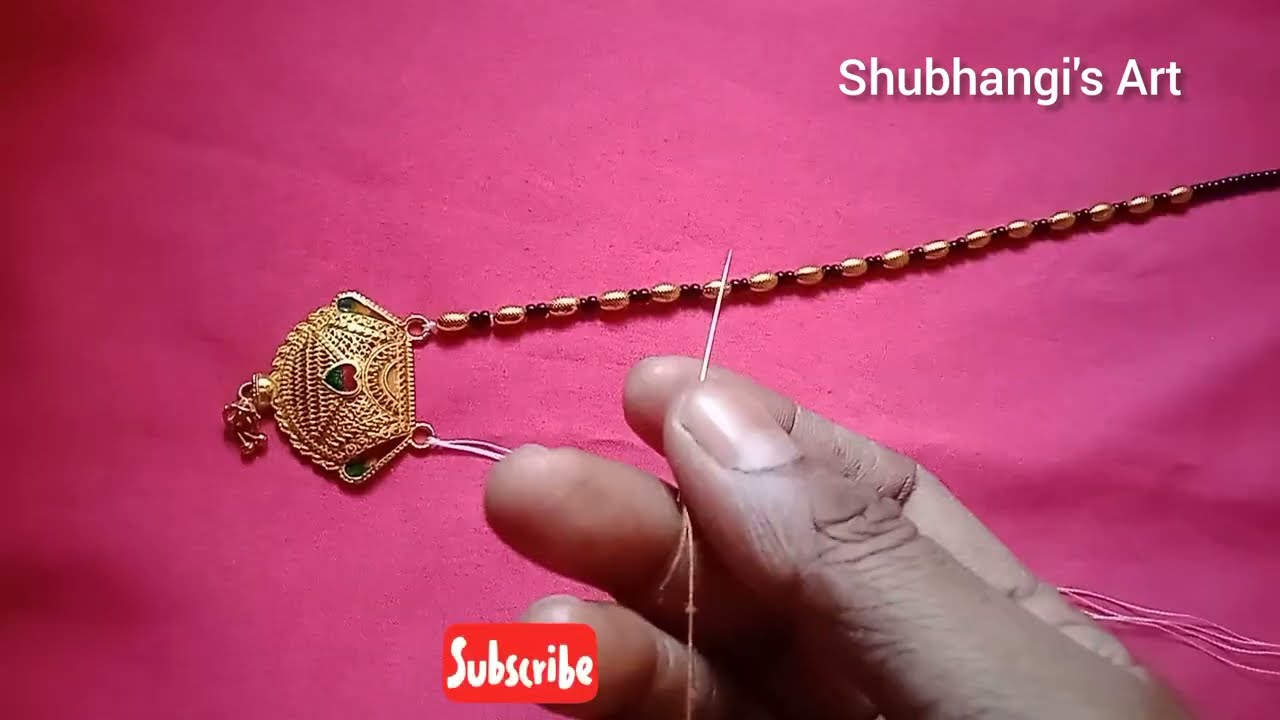 दो मंगलसूत्र डिजाइन सिर्फ गेहूं मणी से बनाये