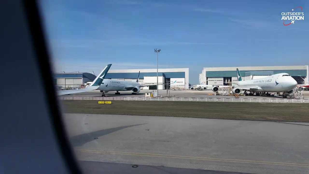 Cathay Pacific A321neo take off from Hong kong