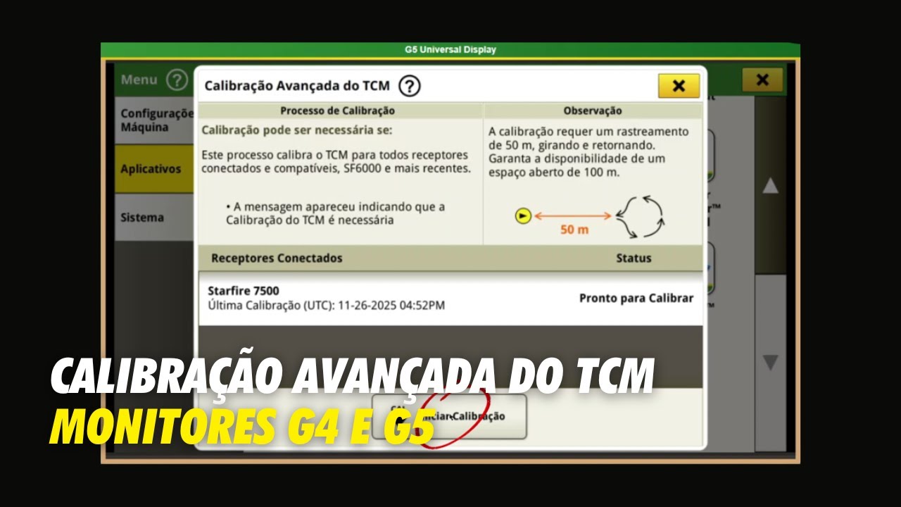 8 - Calibração Avançada do TCM Antena | Monitor G4 e G5