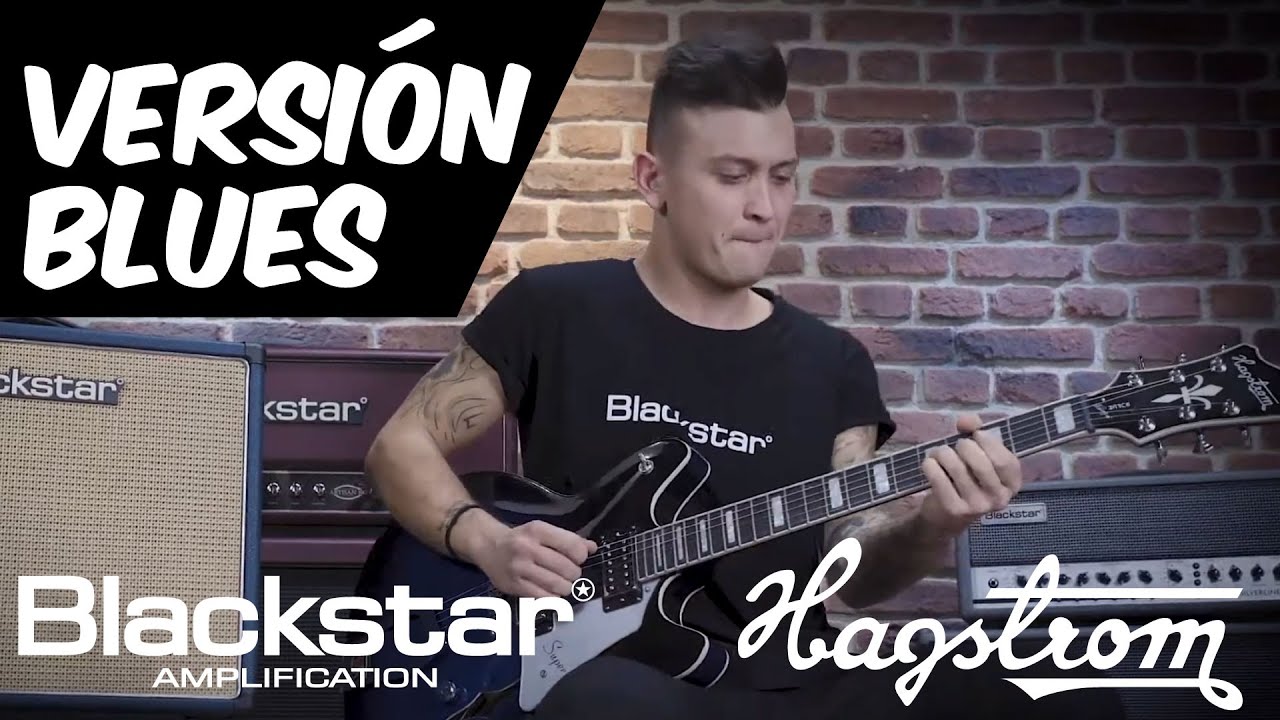 Riccardo Kosmos Castelli en versión blues: guitarra Hagstrom Viking y amplificadores Blackstar
