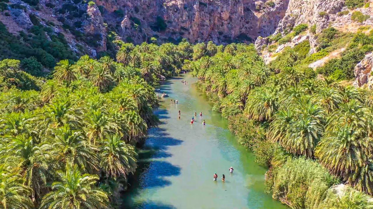 Preveli beach Rethymnon Crete Greece 4K