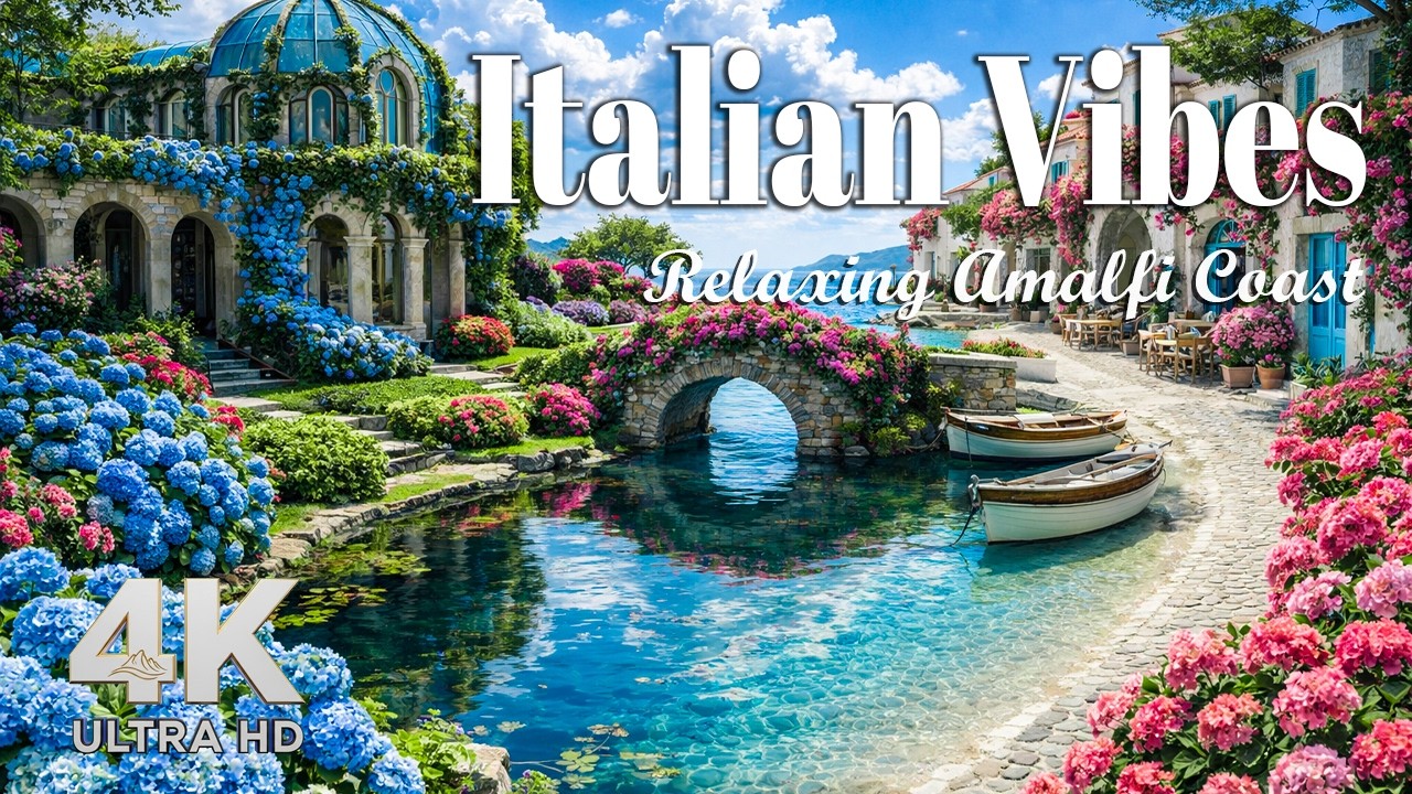 🎶 Italian Vibes & Mediterranean Music 🎶 Relaxing Amalfi Coast & Lake Como Ambience ✨🌊