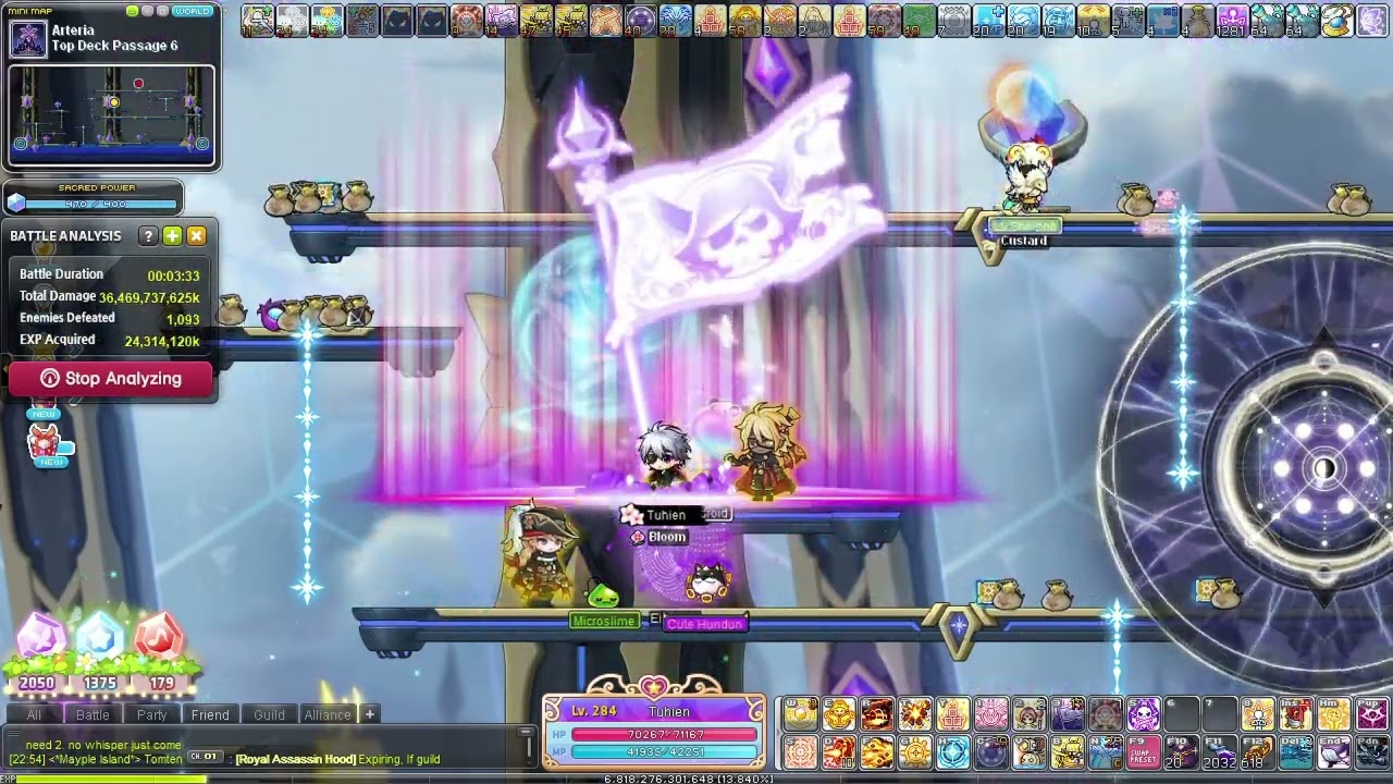 MapleStory Corsair Arteria AFK Farming Sol Janus Lv.10 (Top Deck Passage 6/18700/h)