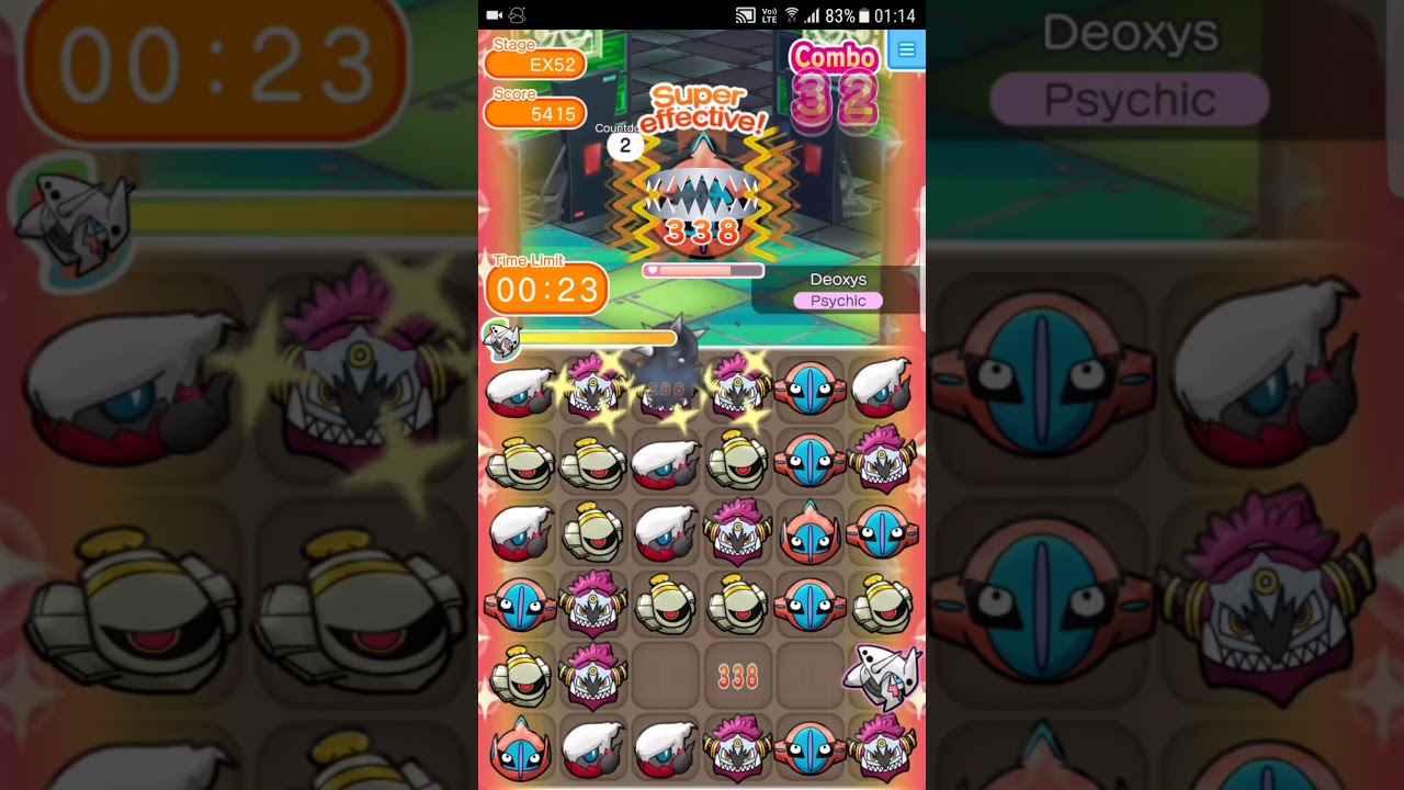 Pokemon Shuffle Mobile Expert Stage EX52 Deoxys (Speed Forme) Caught with Great Ball『ポケとる スマホ版』